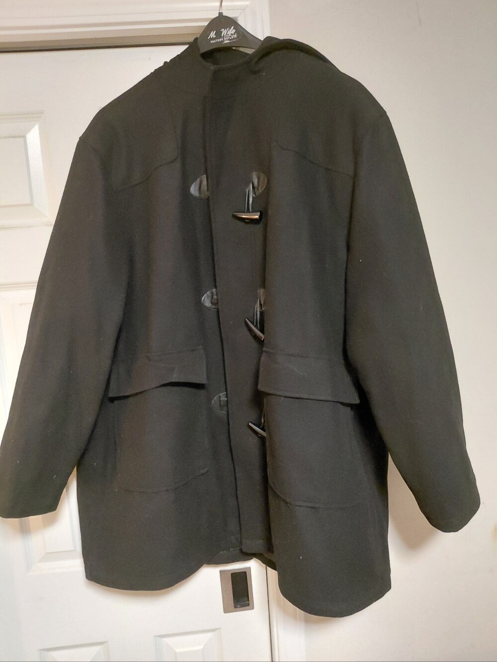 Classic Black Toggle Duffle Coat - Men